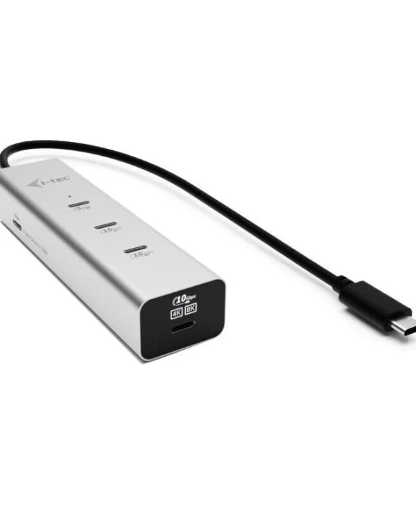 i-tec Metal USB 3.2 Hub 5 Θυρών με σύνδεση USB-C & Θύρα Φόρτισης Ασημί