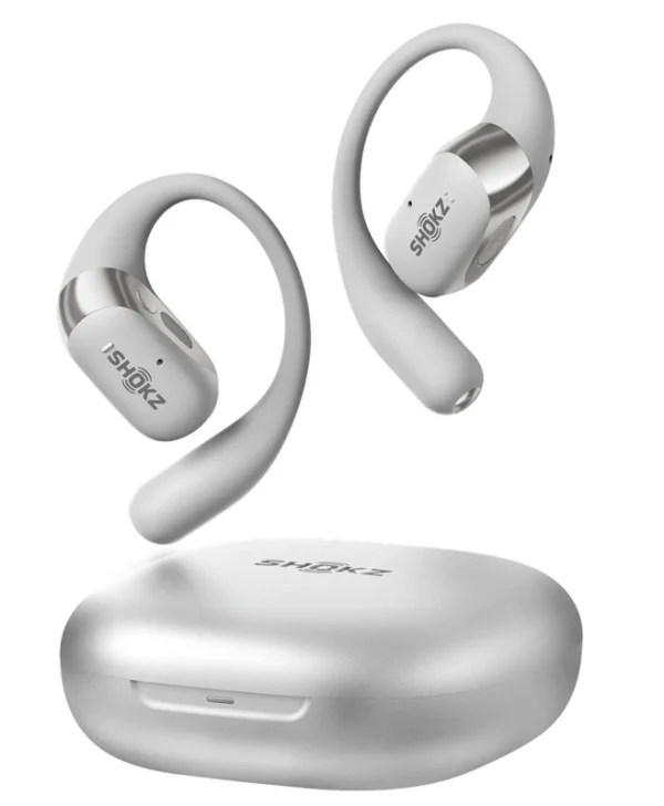 Shokz OpenFit 2+ Open Ear Bluetooth Handsfree Ακουστικά με Αντοχή στον Ιδρώτα και Θήκη Φόρτισης Γκρι
