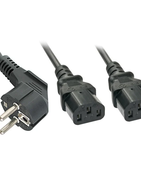 Lindy IEC C13 - Schuko Cable 2m Μαύρο 30048 30048