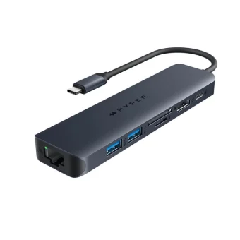 Targus USB 3.2 Hub 7 Θυρών με σύνδεση USB-A / Ethernet Μπλε