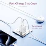 Vention Φορτιστής Χωρίς Καλώδιο GaN με Θύρα USB-A και Θύρα USB-C 30W Λευκός (FEQW0-EU) FEQW0-EU - Image 4