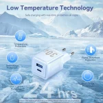 Vention Φορτιστής Χωρίς Καλώδιο GaN με Θύρα USB-A και Θύρα USB-C 30W Λευκός (FEQW0-EU) FEQW0-EU - Image 5