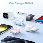 Vention Φορτιστής Χωρίς Καλώδιο GaN με Θύρα USB-A και Θύρα USB-C 30W Λευκός (FEQW0-EU) FEQW0-EU - Image 8