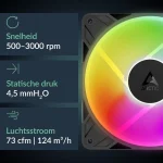 Arctic P12 Pro Reverse Case Fan 120mm με RGB Φωτισμό και Σύνδεση 3-Pin / 4-Pin PWM - Image 3