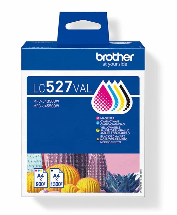 Brother LC527VAL Γνήσιο Πακέτο 4 Μελανιών Εκτυπωτή InkJet Κίτρινο / Κυανό / Ματζέντα / Μαύρο LC527VAL