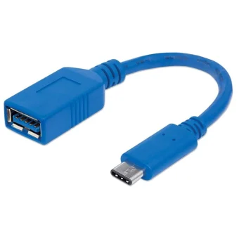 Manhattan Μετατροπέας USB-C male σε USB-A female Μπλε 1τμχ 353540 353540