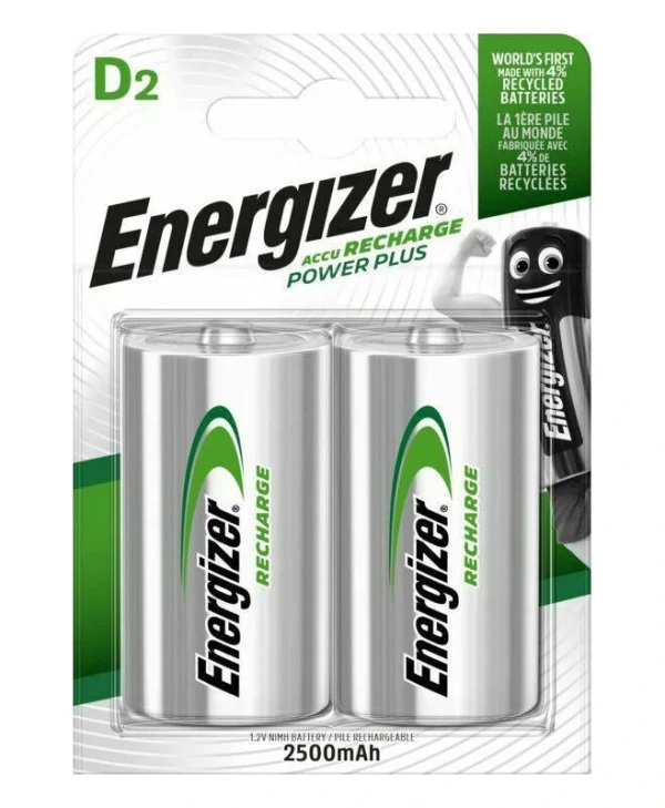 Energizer Power Plus Επαναφορτιζόμενες Μπαταρίες D Ni-MH 2500mAh 1.2V 2τμχ