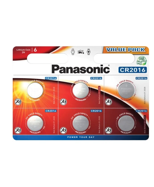 Panasonic Power Μπαταρίες Λιθίου Ρολογιών CR2016 3V 6τμχ