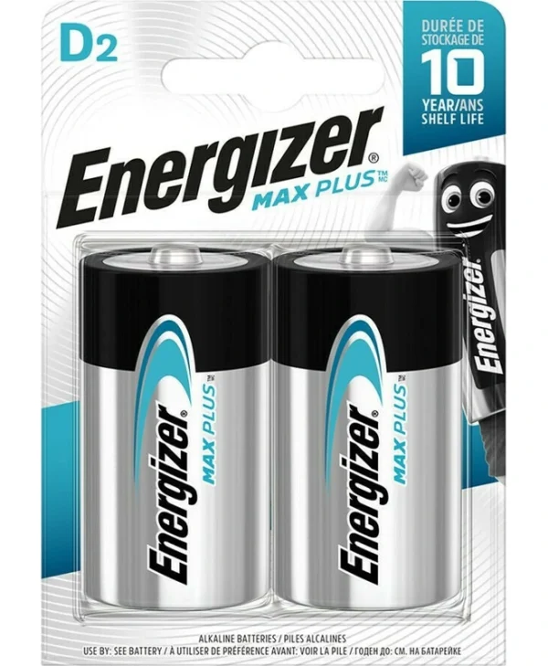 Energizer Max Plus Αλκαλικές Μπαταρίες D 1.5V 2τμχ