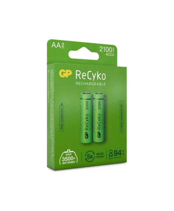 GP Batteries ReCyko Επαναφορτιζόμενες Μπαταρίες AA Ni-MH 2100mAh 1.2V 2τμχ