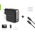 Conceptronic Φορτιστής GaN με Θύρα USB-A και 3 Θύρες USB-C και Καλώδιο USB-C - USB-C 100W Power Delivery / Quick Charge 3.0 Μαύρος (ALTHEA18B) ALTHEA18B