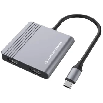 Conceptronic USB-C Docking Station με HDMI 4K PD και σύνδεση 2 Οθονών Γκρι (DONN13G) DONN13G
