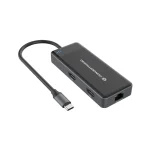 Conceptronic USB-C Docking Station με HDMI 4K PD Ethernet και συνδεση 2 Οθονών Μαύρο (DONN14G) DONN14G