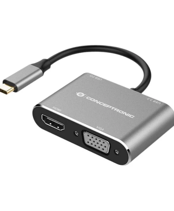 Conceptronic USB-C Docking Station με HDMI 4K PD Γκρι (DONN16G) DONN16G
