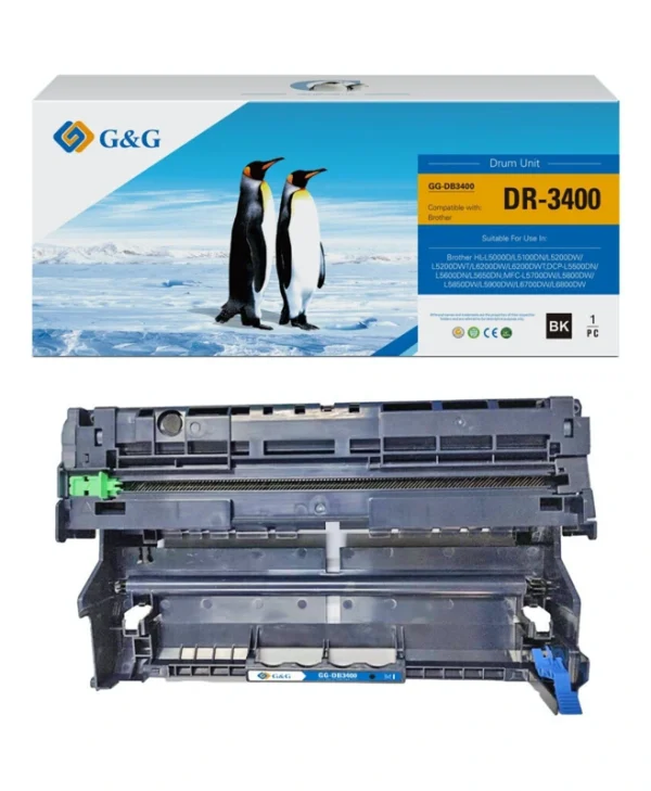 G&g Premium Drum Unit 30k Brother Dr 3400 Black Dr-3400 Dr3400