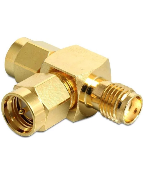 DeLock Μετατροπέας SMA male σε SMA 2x female Χρυσό 1τμχ 88710 88710