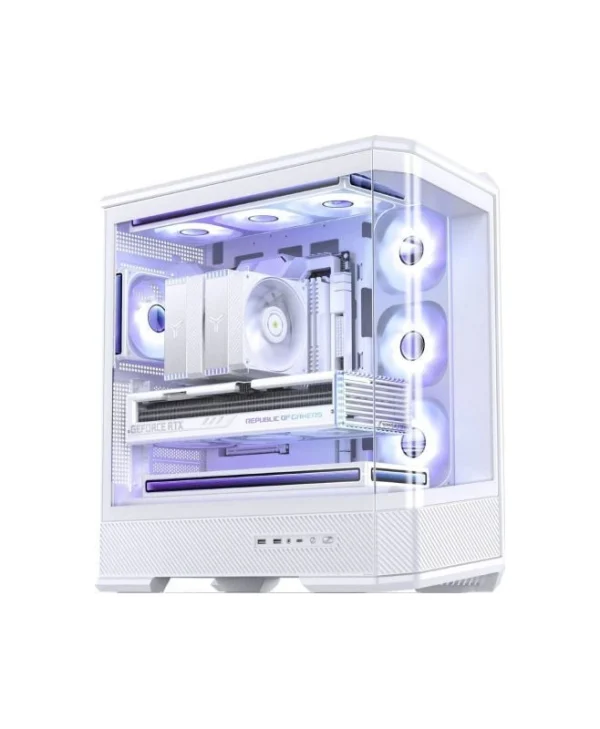 Jonsbo D400 Midi Tower Κουτί Υπολογιστή με Πλαϊνό Παράθυρο Λευκό