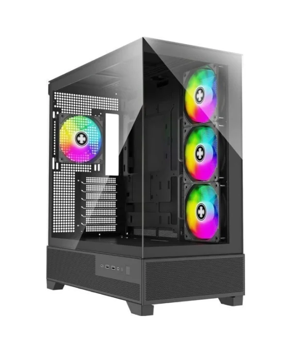 Xilence Xilent Flare X909.ARGB Gaming Midi Tower Κουτί Υπολογιστή με Πλαϊνό Παράθυρο Μαύρο