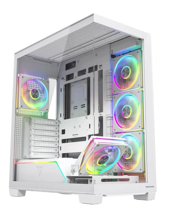 Modecom Volcano Stellar Plus ARGB Midi Tower Κουτί Υπολογιστή με Πλαϊνό Παράθυρο Λευκό