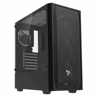 Savio Noctis Flow X1 Gaming Midi Tower Κουτί Υπολογιστή με Πλαϊνό Παράθυρο Μαύρο Noctis Flow