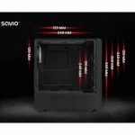Savio Noctis Flow X1 Gaming Midi Tower Κουτί Υπολογιστή με Πλαϊνό Παράθυρο Μαύρο Noctis Flow - Image 7