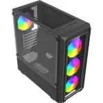 Savio Noctis Glass RGB X1 Gaming Midi Tower Κουτί Υπολογιστή με Πλαϊνό Παράθυρο Μαύρο Noctis Glass RGB