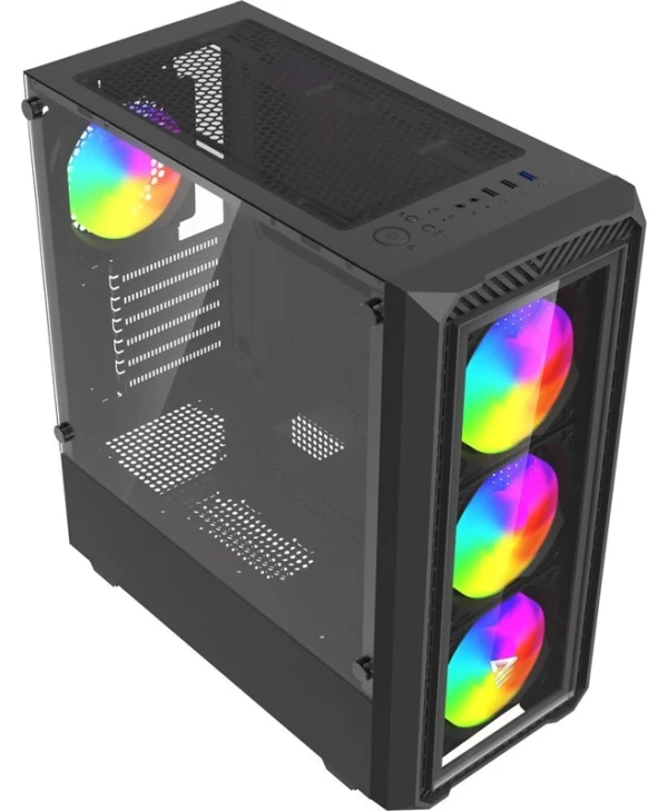 Savio Noctis Glass RGB X1 Gaming Midi Tower Κουτί Υπολογιστή με Πλαϊνό Παράθυρο Μαύρο Noctis Glass RGB
