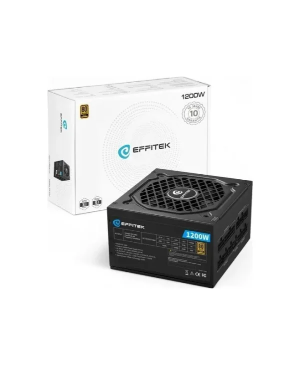 Effitek EG-1200 1200W Μαύρο Τροφοδοτικό Υπολογιστή Full Modular 80 Plus Gold EG-1200