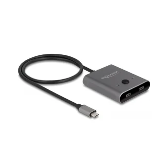DeLock USB Type-C 2 to 1 bidirectional 8K 11500 KVM & Data Switch 11500