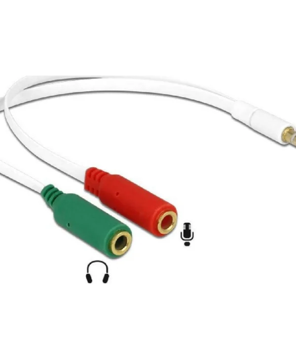 DeLock Μετατροπέας 3.5mm male σε 3.5mm 2x female Λευκό 1τμχ 65447 65447