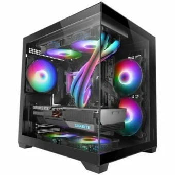 Mars Gaming MCVIEW2 Gaming Mini Tower Κουτί Υπολογιστή με Πλαϊνό Παράθυρο Μαύρο