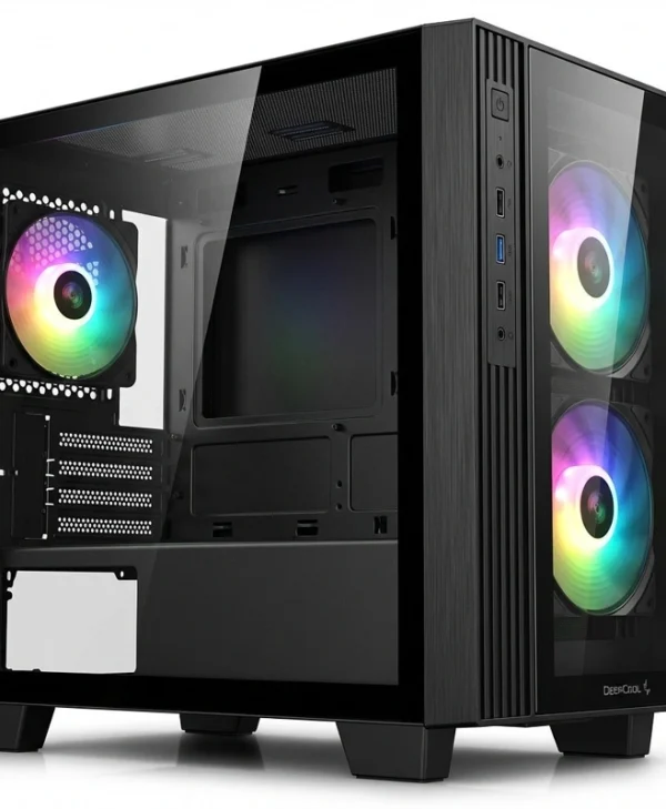 Deepcool CG330 3F Mini Tower Κουτί Υπολογιστή με Πλαϊνό Παράθυρο και ARGB Φωτισμό Μαύρο