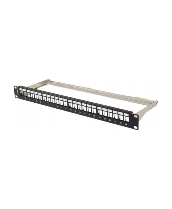 Lanberg Lanberg Patch Panel Κενό 24 Θύρες 1u 19inch Ftp Keystone Modules Μαύρο