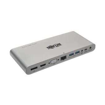 Eaton USB-C Docking Station με HDMI/DisplayPort 4K PD Ethernet και σύνδεση 3 Οθονών Γκρι (U442-DOCK4-INT) U442-DOCK4-INT