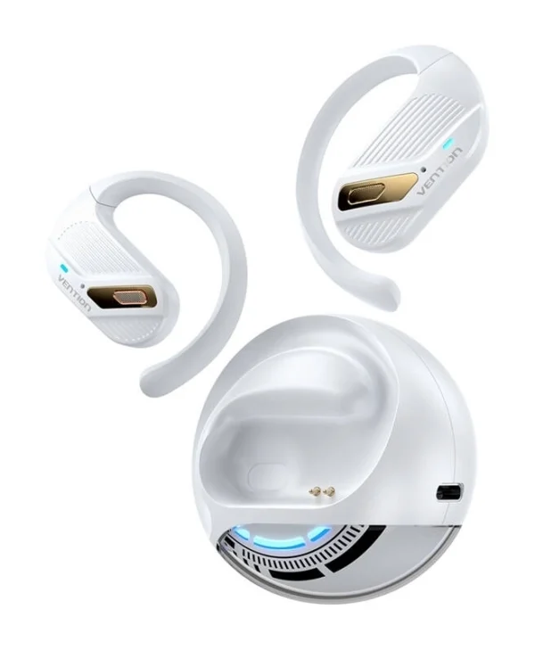 Vention OpenBeat O12 Open Ear Bluetooth Handsfree Ακουστικά με Αντοχή στον Ιδρώτα και Θήκη Φόρτισης Λευκά