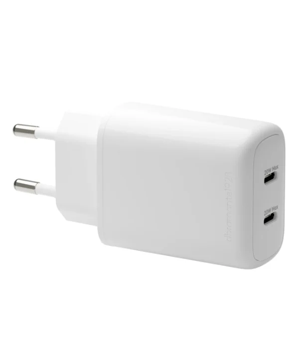 dbramante1928 Φορτιστής Χωρίς Καλώδιο GaN με 2 Θύρες USB-C 20W Power Delivery / Quick Charge 3.0 Λευκός (CH20EUWH7122) CH20EUWH7122