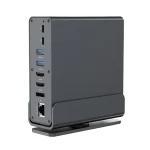 Cablexpert USB-C Docking Station με HDMI/DisplayPort 4K PD Ethernet και σύνδεση 3 Οθονών Γκρι (A-CF-COMBO15-01) A-CF-COMBO15-01