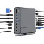 Cablexpert USB-C Docking Station με HDMI/DisplayPort 4K PD Ethernet και σύνδεση 3 Οθονών Γκρι (A-CF-COMBO15-01) A-CF-COMBO15-01 - Image 2