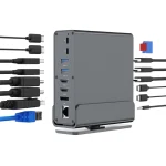 Cablexpert USB-C Docking Station με HDMI/DisplayPort 4K PD Ethernet και σύνδεση 3 Οθονών Γκρι (A-CF-COMBO15-01) A-CF-COMBO15-01 - Image 7