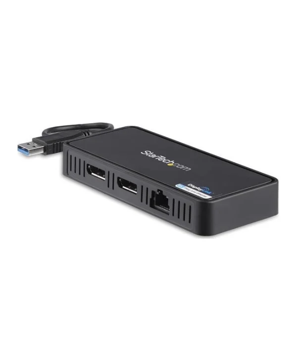 StarTech USB-A Docking Station με DisplayPort 4K Ethernet και σύνδεση 2 Οθονών Μαύρο (USBA2DPGB) USBA2DPGB