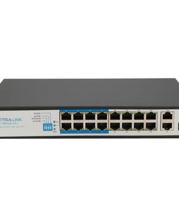 Extralink Virtus V3 Unmanaged L2 PoE Switch με 16 Θύρες Ethernet και 1 SFP Θύρα