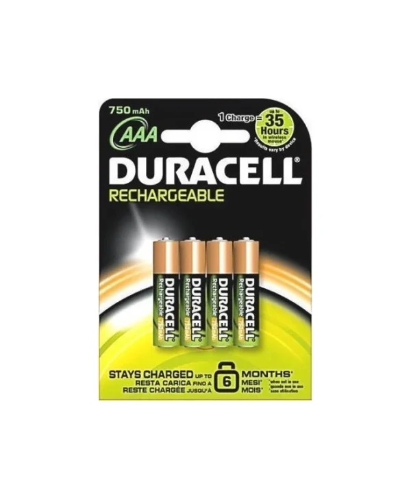Duracell Επαναφορτιζόμενες Μπαταρίες AAA Ni-MH 750mAh 1.2V 4τμχ