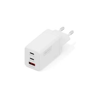 Digitus Φορτιστής Χωρίς Καλώδιο GaN με 2 Θύρες USB-A και Θύρα USB-C 67W Power Delivery Λευκός (DA-10303) DA-10303