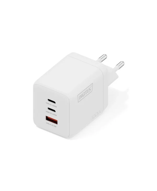 Digitus Φορτιστής Χωρίς Καλώδιο GaN με Θύρα USB-A και 2 Θύρες USB-C 100W Λευκός (DA-10304) DA-10304