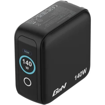 Verbatim Φορτιστής Χωρίς Καλώδιο GaN με Θύρα USB-A και 3 Θύρες USB-C 140W Power Delivery / Quick Charge 3.0 Μαύρος (30240) 30240