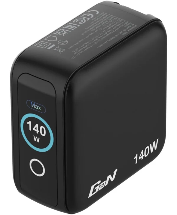 Verbatim Φορτιστής Χωρίς Καλώδιο GaN με Θύρα USB-A και 3 Θύρες USB-C 140W Power Delivery / Quick Charge 3.0 Μαύρος (30240) 30240