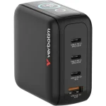 Verbatim Φορτιστής Χωρίς Καλώδιο GaN με Θύρα USB-A και 3 Θύρες USB-C 140W Power Delivery / Quick Charge 3.0 Μαύρος (30240) 30240 - Image 3
