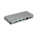 Roline USB-C Docking Station με HDMI 4K PD Ethernet και σύνδεση 2 Οθονών Ασημί (12.02.1022-4) 12.02.1022-4