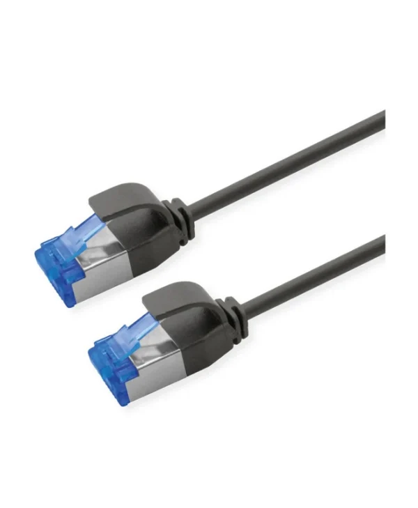Roline S/FTP Cat.6a Καλώδιο Δικτύου Ethernet 1m Μαύρο 1τμχ