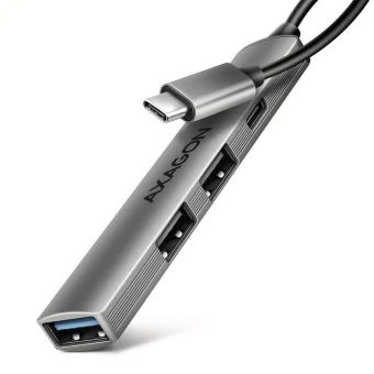 Axagon USB 2.0 Hub 12 Θυρών με σύνδεση USB-A / USB-C & Θύρα Φόρτισης Γκρι